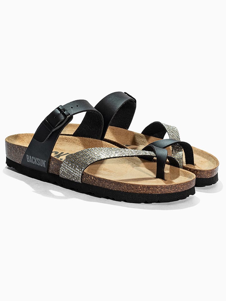 BACKSUN Zehentrenner "Barcelone" in Schwarz - 63% | Größe 36 | Damen-sandalen