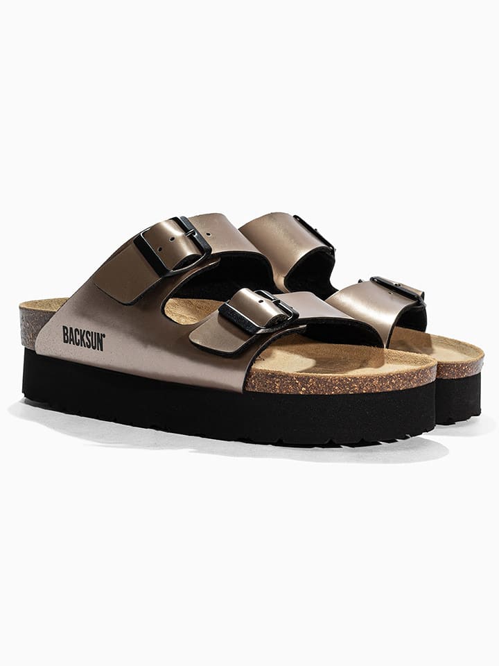 BACKSUN Leder-Pantoletten "Maldives" in Braun - 60% | Größe 40 | Damen-pantoletten