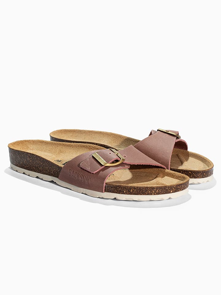 BACKSUN Leder-Pantoletten "Paris" in Altrosa - 57% | Größe 41 | Damen-pantoletten