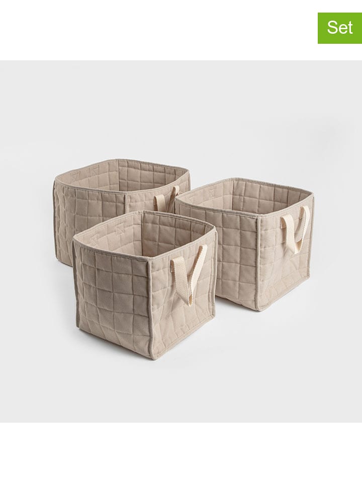 Homla 3er-Set: Aufbewahrungskörbe "Ersen" in Beige - (B)33 x (H)30 x (T)33 cm - 10% | Kisten-koerbe