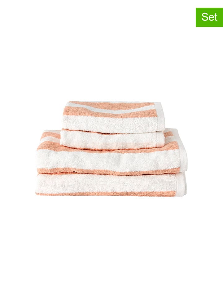 Ellos Home 4tlg. Handtuchset "Saga" in Rosa - 21% | Badtextilien