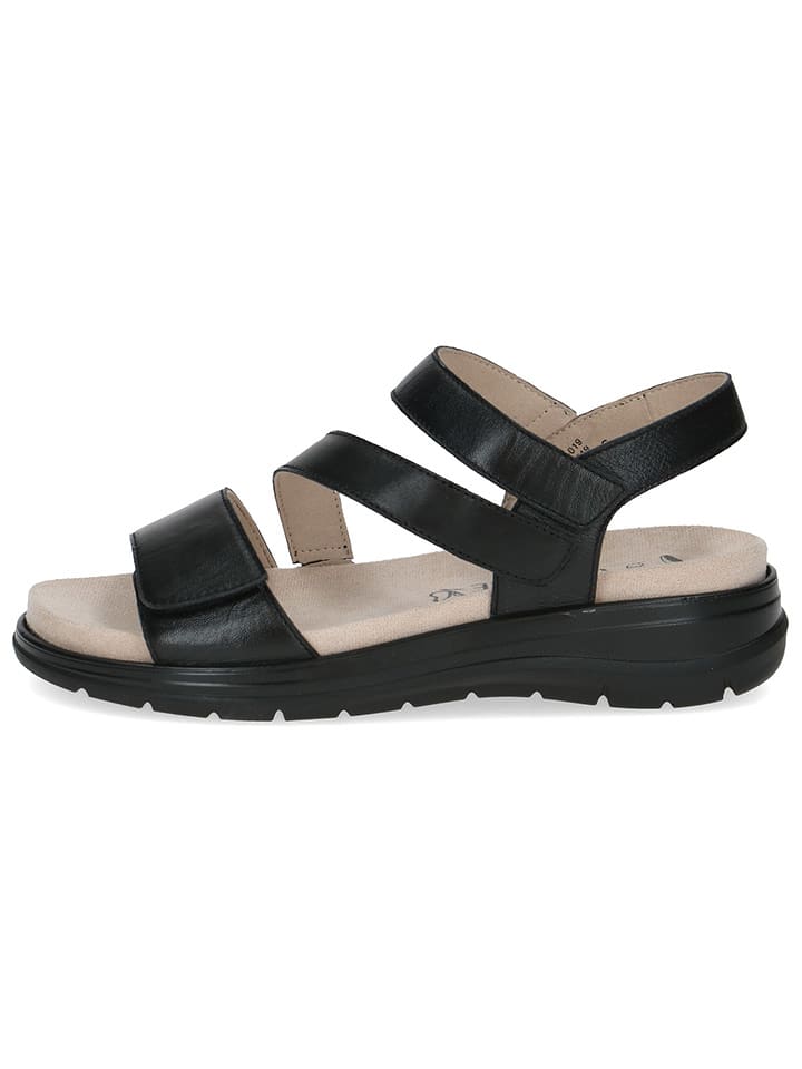 Caprice Leder-Keilsandaletten in Schwarz - 28% | Größe 42 | Damen-sandalen