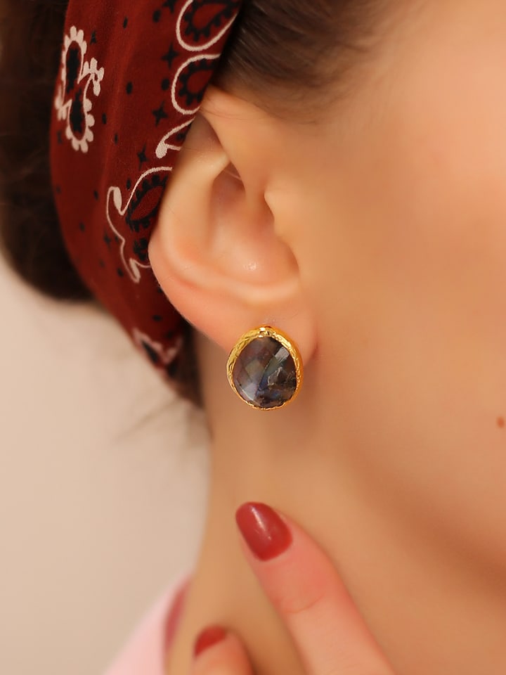 L'Atelier de Gaia Vergold. Ohrstecker mit Edelsteinen - 59% | Schmuck