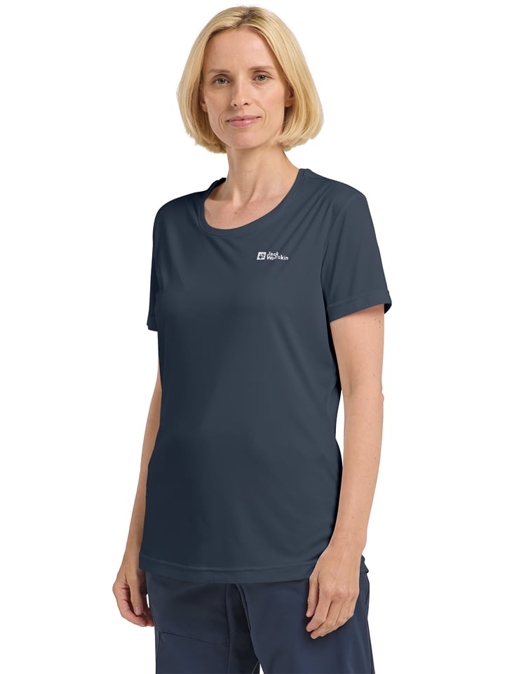 Jack Wolfskin Funktionsshirt "Tech T" in Dunkelblau - 34% | Größe XL | Damen-tops