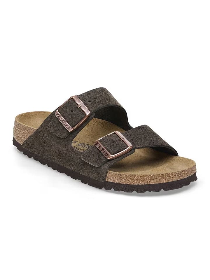 Birkenstock Leder-Pantoletten "Arizona" in Braun - 12% | Größe 36 | Damen-pantoletten