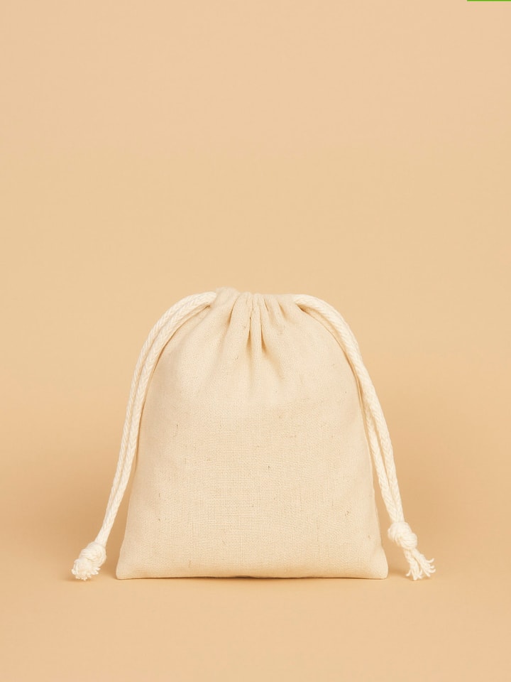 Samimi 10er-Set: Stoffbeutel in Beige/ Weiß - (L)10 x (B)7 cm - 46% | Einkaufstaschen