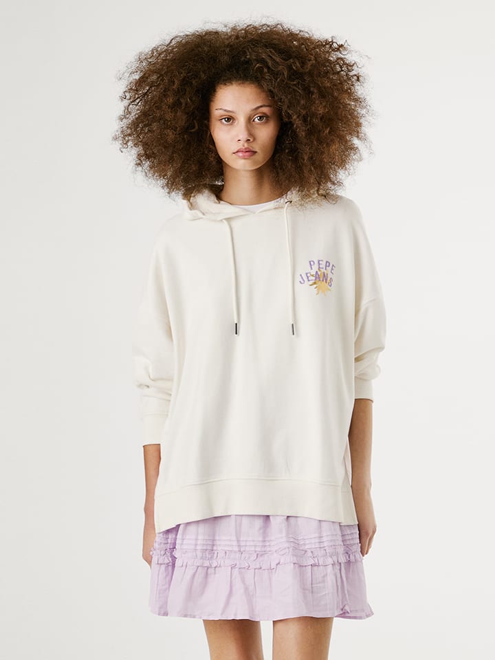 Pepe Jeans Hoodie "Angy" in Weiß - 59% | Größe L | Damen-sweatshirts-jacken