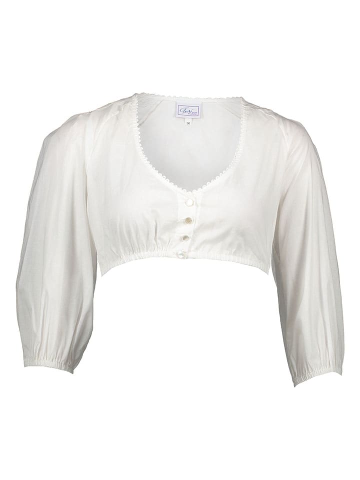 Turi Landhaus Dirndlbluse in Weiß - 60% | Größe 40 | Damen-dirndlblusen