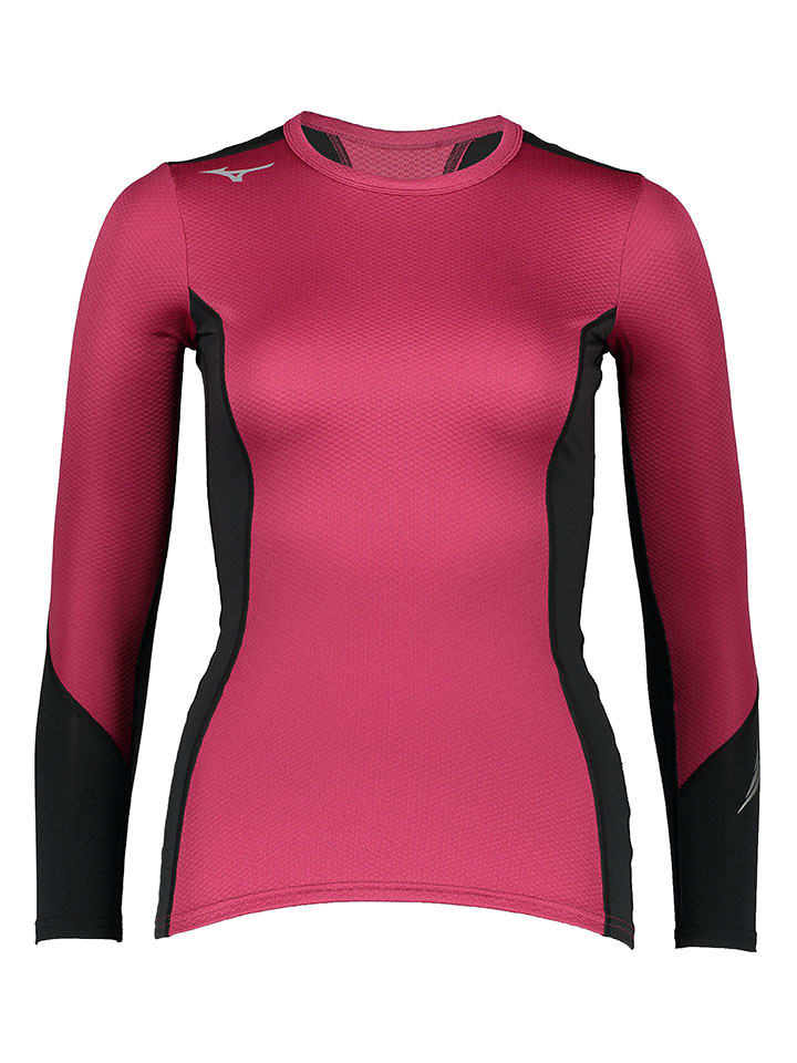 Mizuno Funktionslongsleeve "Virtual Body G2 Crew" in Pink/ Schwarz - 58% | Größe M | Damen-outdoor-tops-shirts