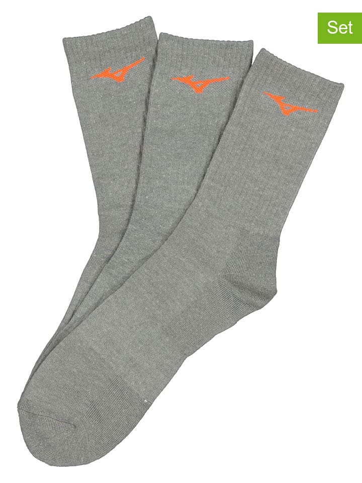 Mizuno 3er-Set: Sportsocken in Grau - 65% | Größe 44-46 | Damen-outdoor-ausruestung