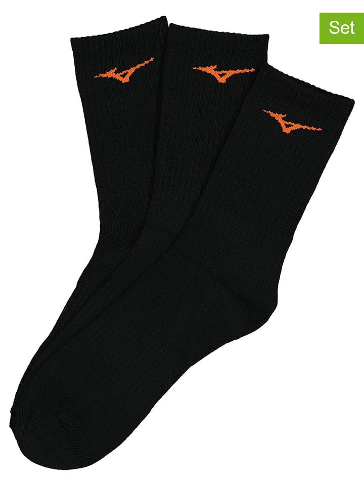 Mizuno 3er-Set: Sportsocken in Schwarz - 63% | Größe 38-40 | Damen-outdoor-ausruestung