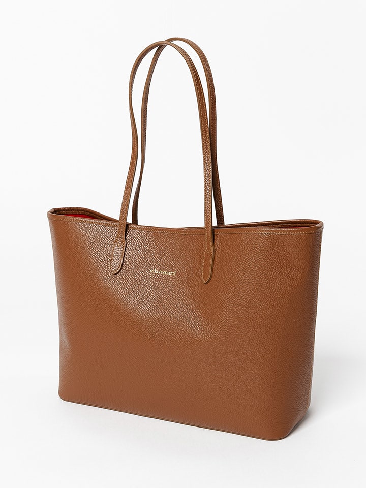 Mia Tomazzi Leder-Schultertasche in Hellbraun - (B)39 x (H)29 x (T)14 cm - 79% | Damen-taschen