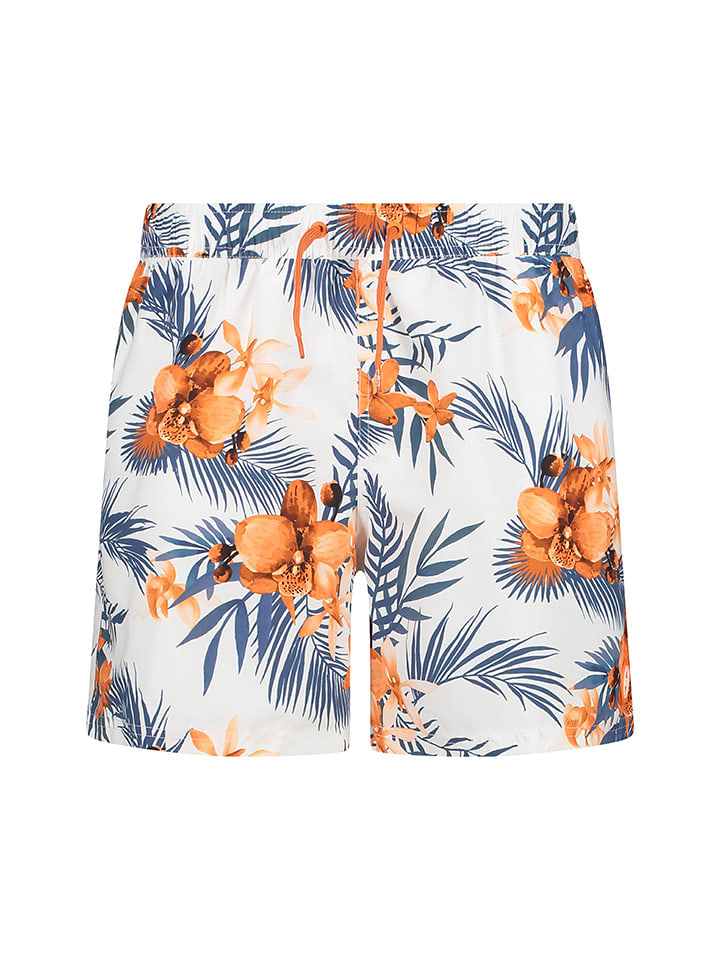 cmp Badeshorts in Weiß/ Orange/ Blau - 63% | Größe 52 | Herren-bademode-sport