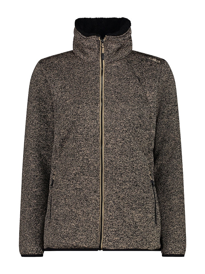 cmp Fleecejacke in Hellbraun/ Schwarz - 77% | Größe 34 | Damenjacken
