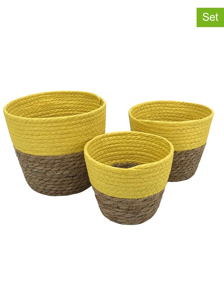 Kersten 3er-Set: Aufbewahrungskörbe in Hellbraun/ Gelb - 30% | Aufbewahren-servieren