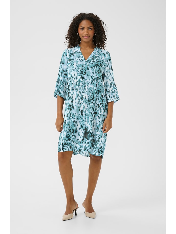 Kaffe Kleid in Türkis/ Blau - 61% | Größe 44 | Damen-kleider