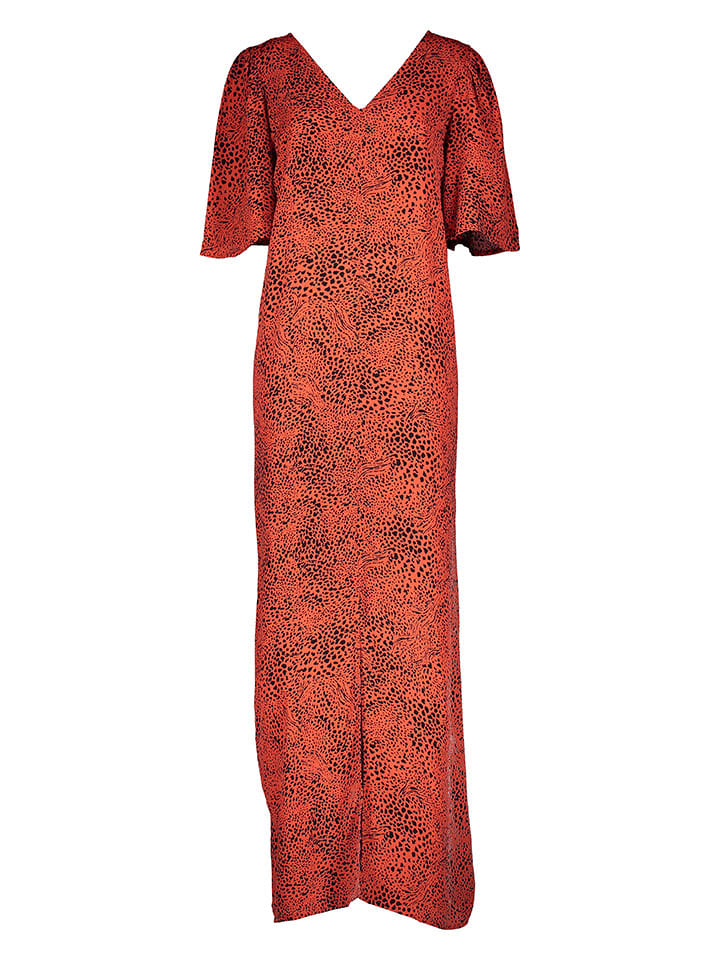 Kaffe Kleid in Orange/ Schwarz - 62% | Größe 42 | Damen-kleider