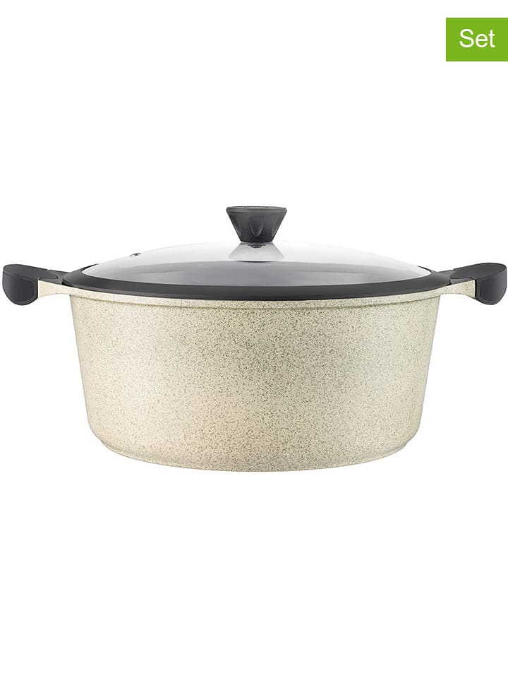 Laguiole 2tlg. Set: Kochtopf ''Jade'' in Beige - 10,4 l - 58% | Kochgeschirr