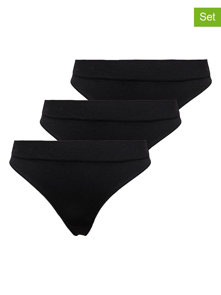 ONLY 3er-Set: Strings in Schwarz - 40% | Größe XS/S | Damen-unterteile