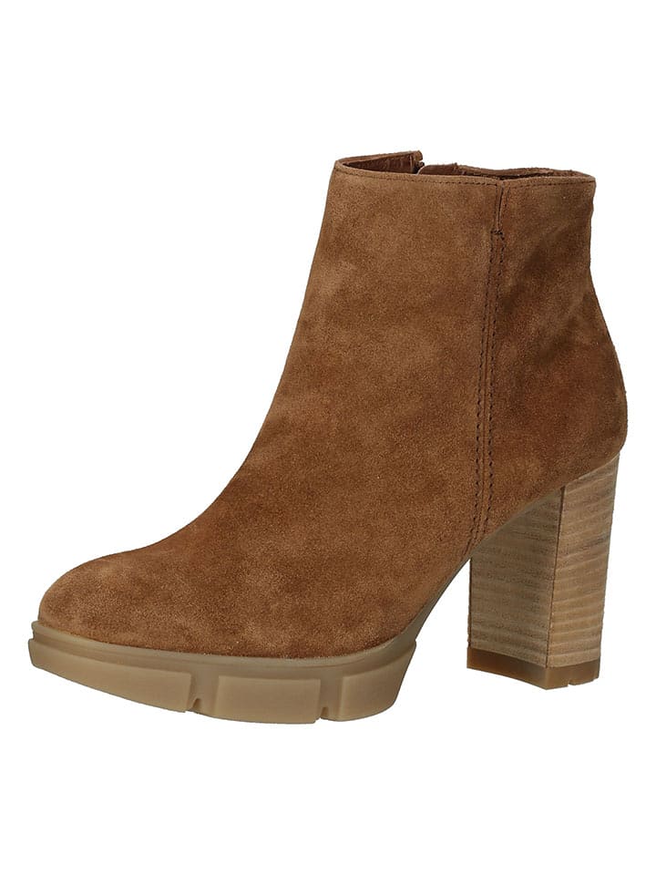 Paul Green Leder-Stiefeletten in Hellbraun - 56% | Größe 40,5 | Stiefeletten