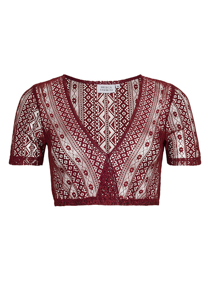 Alpenfee Dirndlbluse ''Nessa'' in Dunkelrot - 51% | Größe 42 | Damen-dirndlblusen