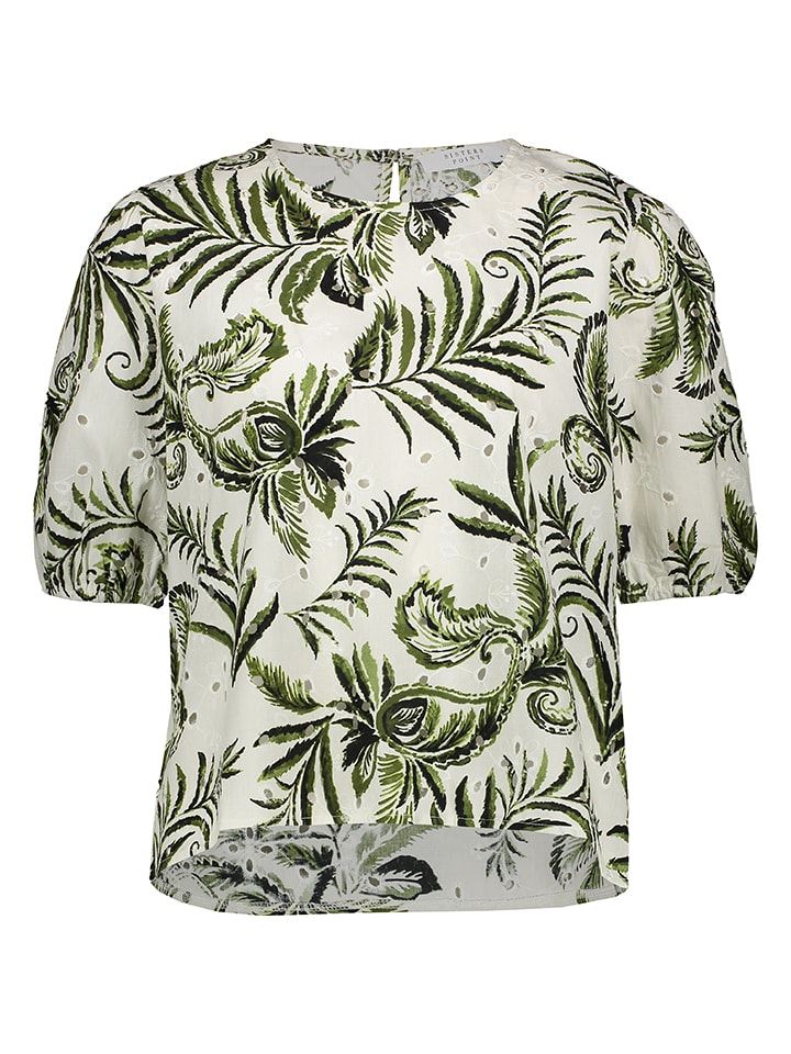 SisterS point Bluse in Creme/ Grün - 82% | Größe XS | Damen-blusen