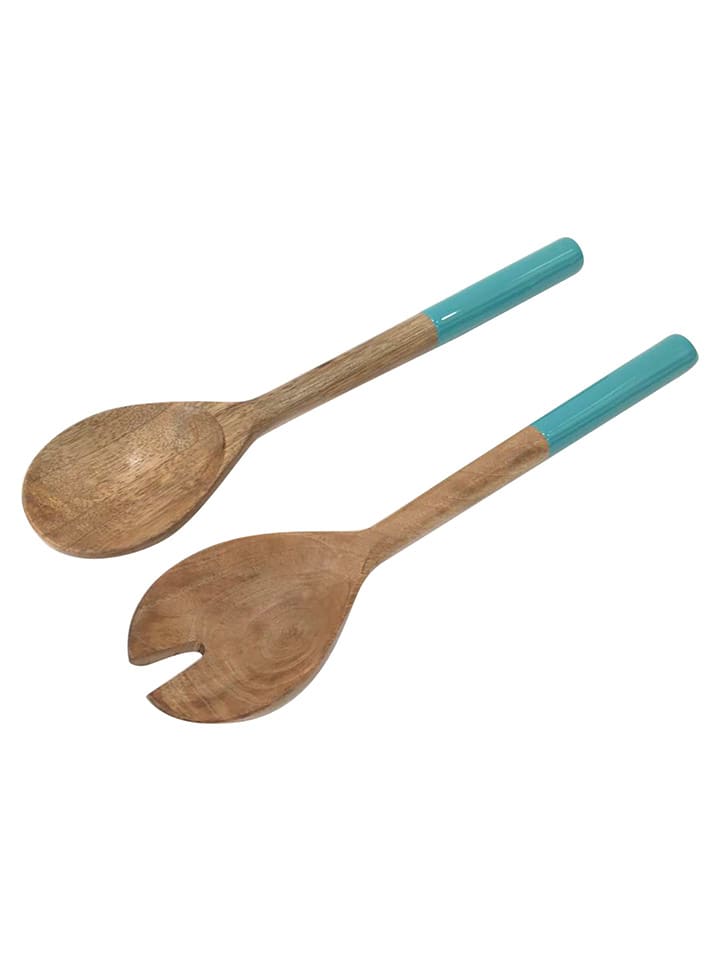 Ard'time Salatbesteck "Sea" in Hellbraun/ Türkis - (L)30 x (B)7,5 cm - 13% | Gedeckter-tisch