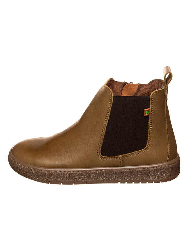 El Naturalista Leder Chelsea-Boots in Oliv - 54% | Größe 31 | Kinderstiefeletten