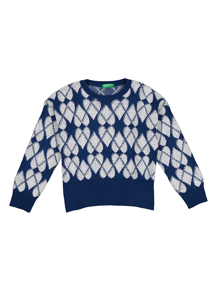 Benetton Sweter w kolorze granatowo-białym rozmiar: 150