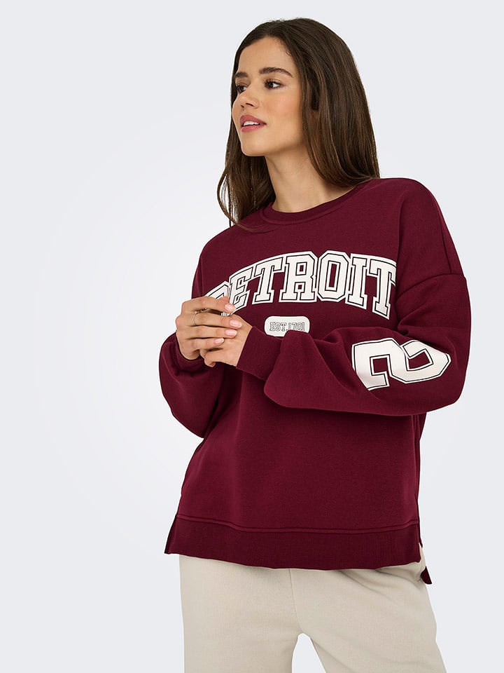 ONLY Sweatshirt in Bordeaux - 54% | Größe S | Damen-sweatshirts-jacken