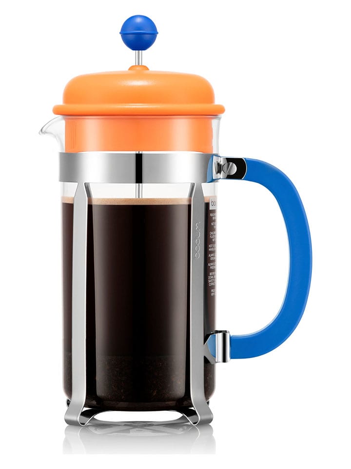 bodum Kaffeebereiter "Caffettiera" in Orange/ Blau/ Silber - 1 l - 24% | Gedeckter-tisch