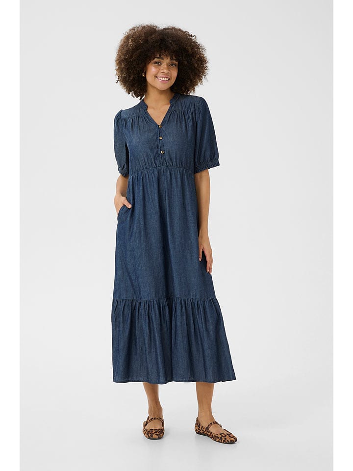CULTURE Jeanskleid "Aurelia" in Dunkelblau - 49% | Größe XL | Damen-kleider