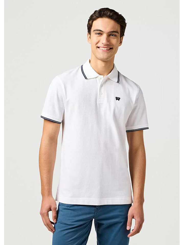 Wrangler Poloshirt in Weiß - 47% | Größe M | Herren-plussize