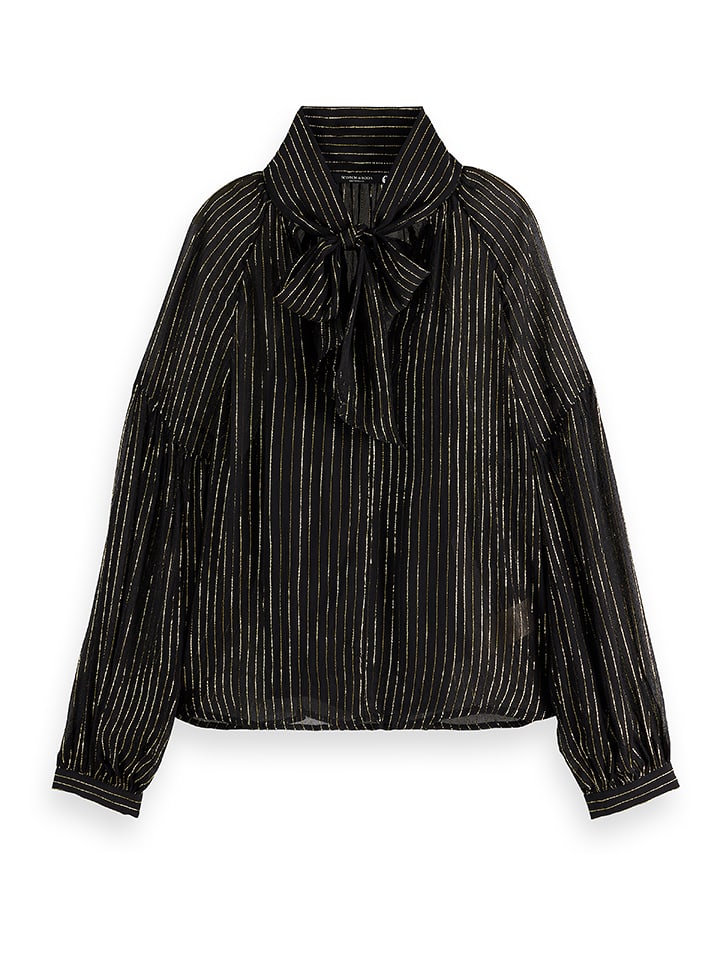 Scotch & Soda Bluse in Schwarz/ Gelb - 74% | Größe 42 | Damen-blusen