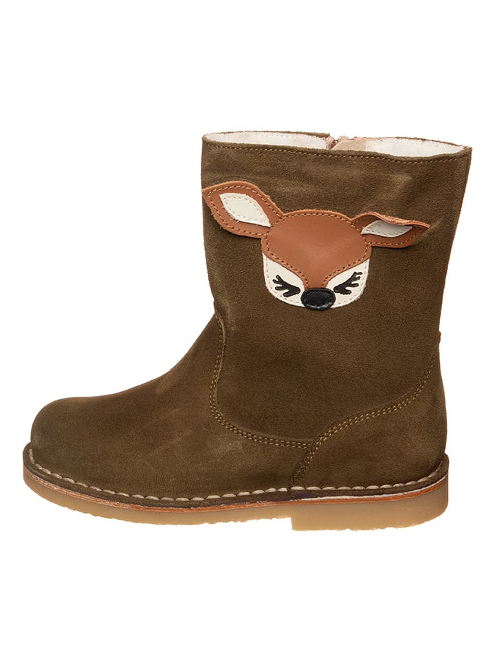kmins Leder-Winterboots in Khaki - 60% | Größe 30 | Kinderstiefel