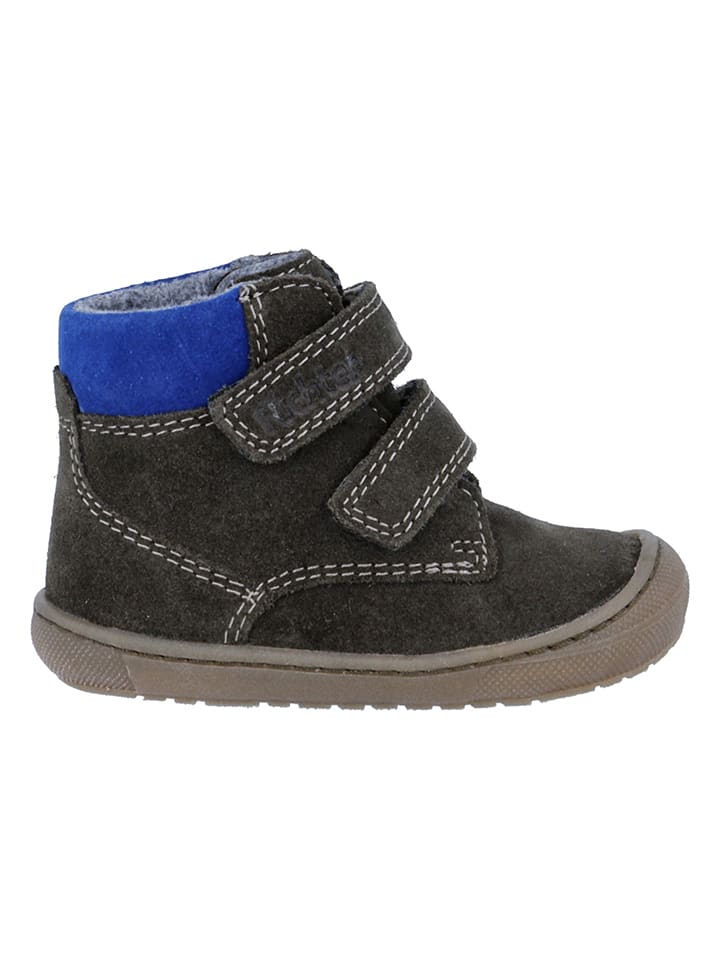 Richter Shoes Leder-Sneakers "Maxi" in Anthrazit/ Blau - 63% | Größe 21 | Babysneakers