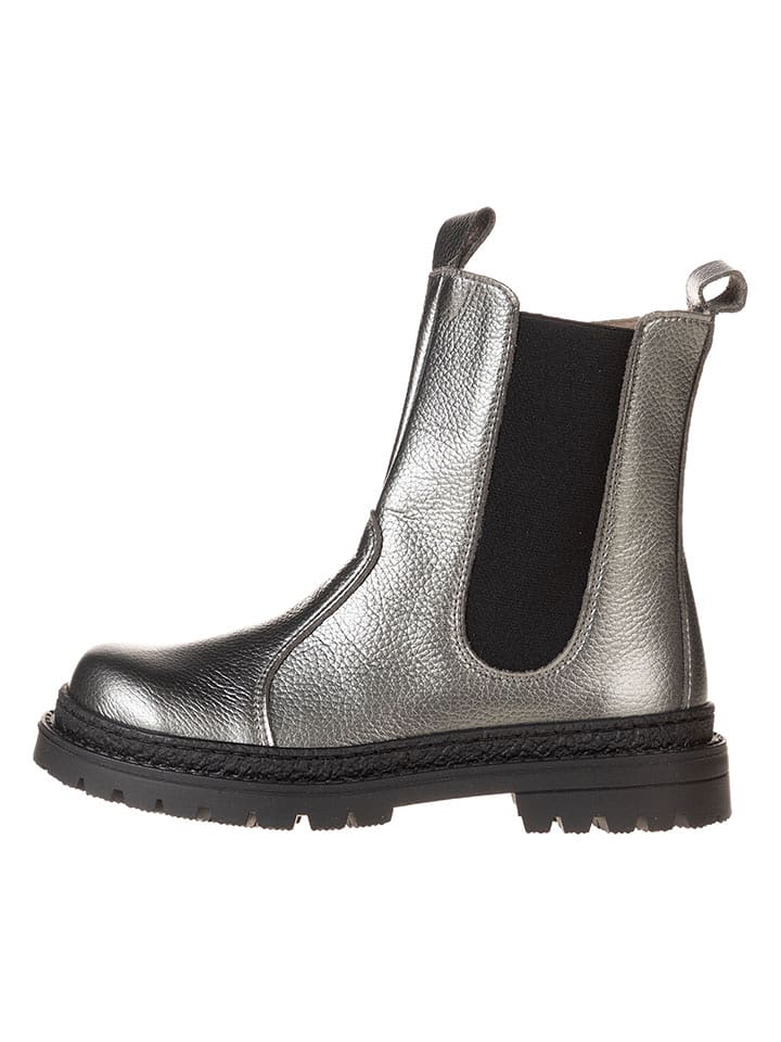 lamino Leder-Chelsea-Boots in Silber - 66% | Größe 31 | Kinderstiefeletten