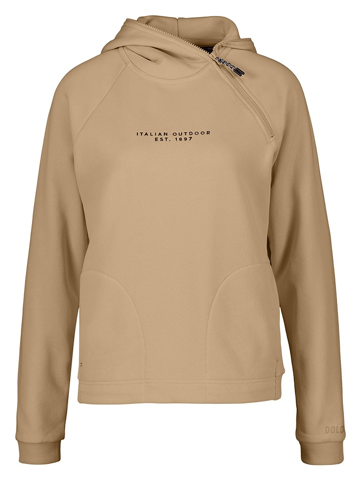 DOLOMITE Fleecehoodie "Strenta" in Beige - 74% | Größe XL | Damen-sweatshirts-jacken