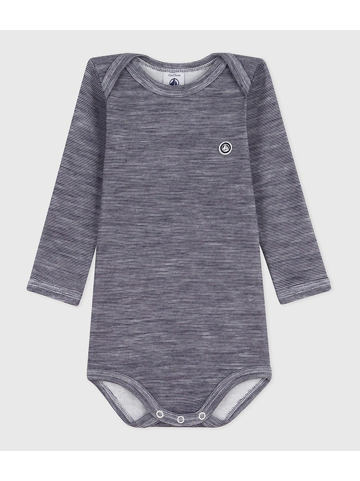 PETIT BATEAU Body in Anthrazit - 52% | Größe 74 | Baby-bodys