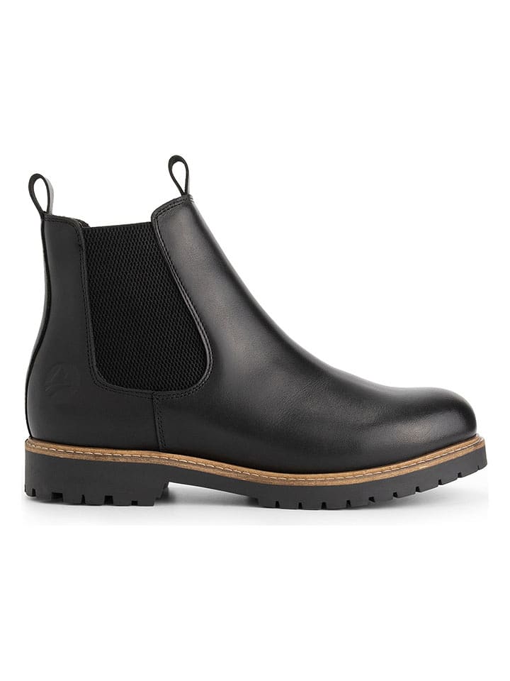 TRAVELIN' Leder-Chelsea-Boots "Agder" in Schwarz - 52% | Größe 40 | Stiefeletten