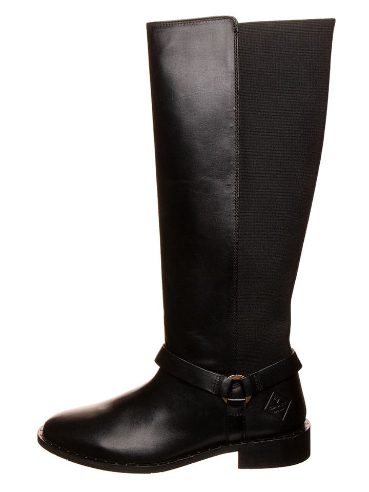 GANT Footwear Leder-Stiefel "Hampton" in Schwarz - 66% | Größe 38 | Damen-stiefel