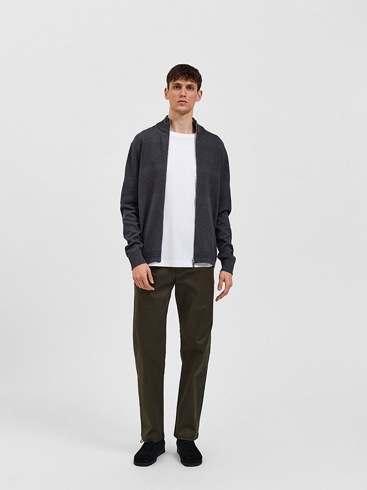 SELECTED HOMME Sweatjacke "Maine" in Grau - 66% | Größe XL | Herren-sweatshirts-jacken