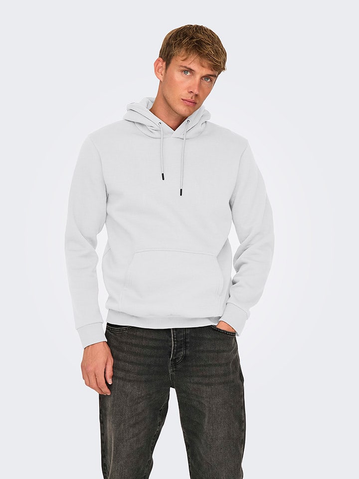ONLY & SONS Hoodie "Ceres" in Weiß - 40% | Größe M | Herren-sweatshirts-jacken