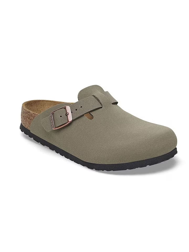 Birkenstock Leder-Clogs "Boston" in Grau - Weite N - 53% | Größe 27 | Clogs-pantoletten-kinder