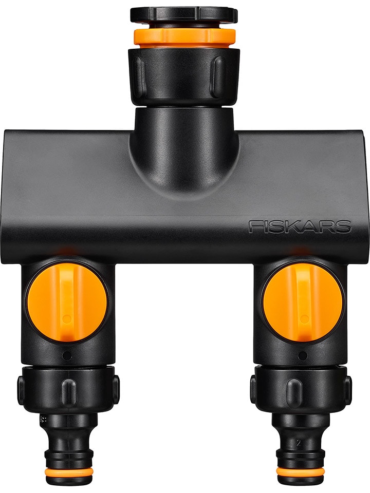 Fiskars 2-Wege-Ventil "Comfort" in Schwarz/ Orange - 16% | Gartendekoration