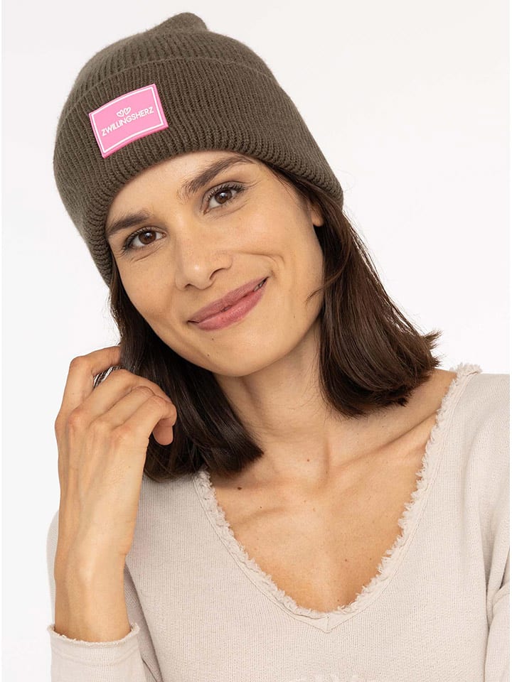 Zwillingsherz Mütze "Zwillingsherz" in Khaki - 54% | Damen-muetzen-caps