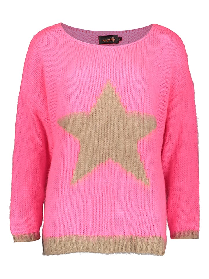 miss goodlife Pullover "Star" in Pink/ Beige - 74% | Größe S | Damen-pullover-cardigans