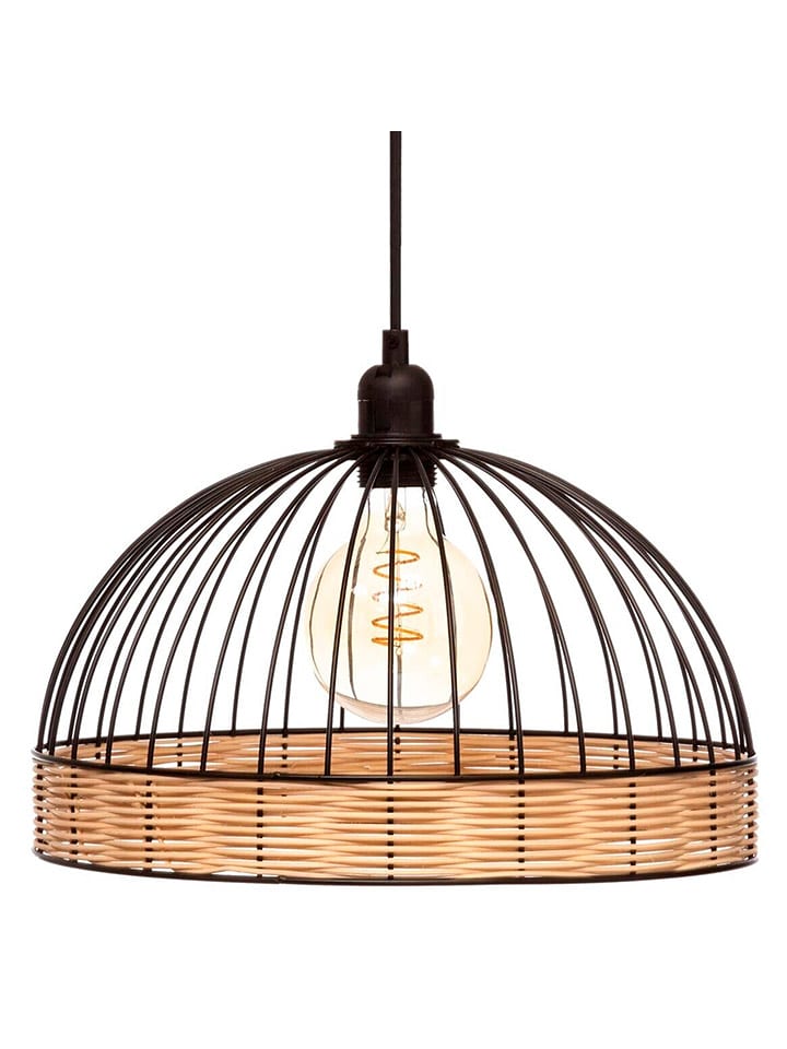 WellHome Hängeleuchte in Schwarz/ Hellbraun - (H)25 x Ø 35 cm - 25% | Haengeleuchten-deckenleuchten