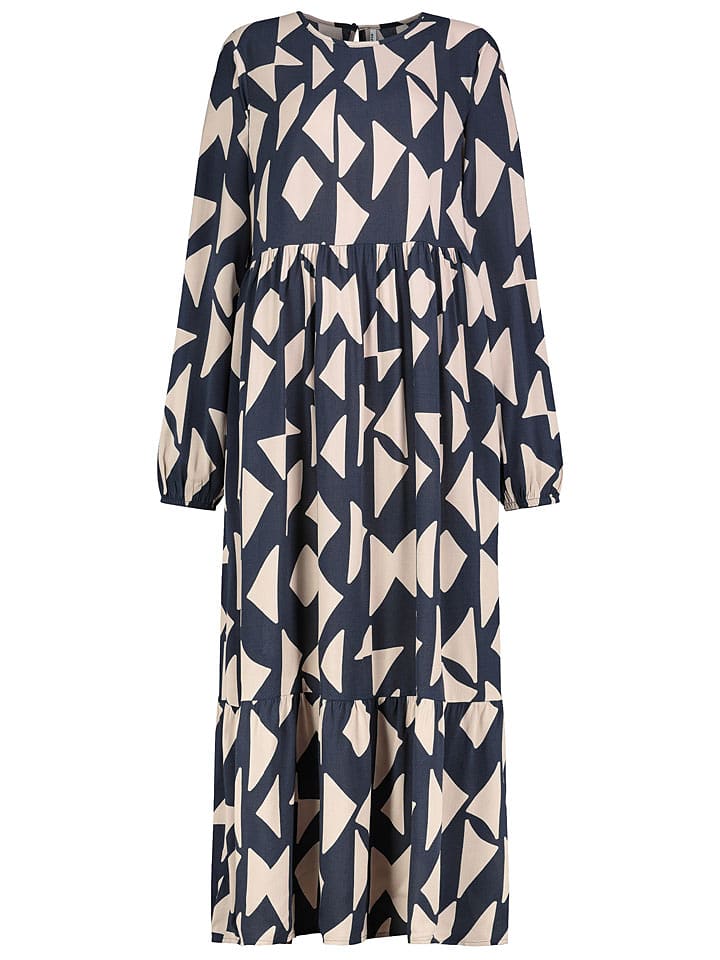 Sublevel Kleid in Dunkelblau/ Creme - 40% | Größe M | Damen-kleider