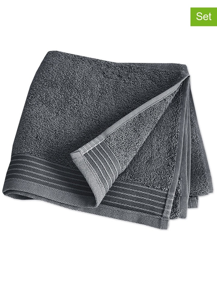 Framsohn 4er Set: Gästehandtücher "Premium" in Anthrazit - 24% | Größe 30x50 cm | Badtextilien